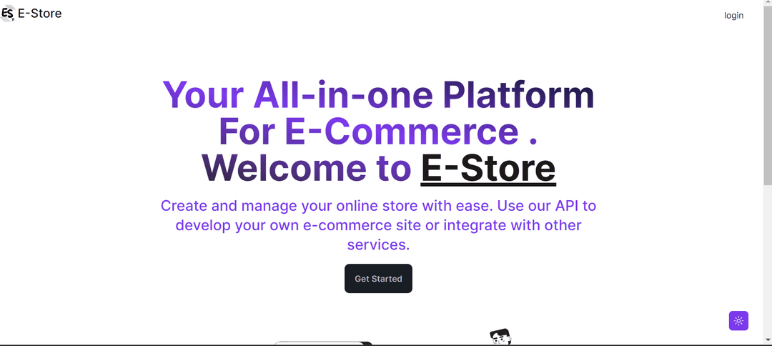 E-Store (E-comerce Admin ) 